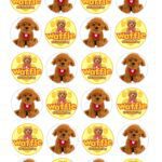 24x WAFFLE THE WONDER DOG CUPCAKE TOPPERS