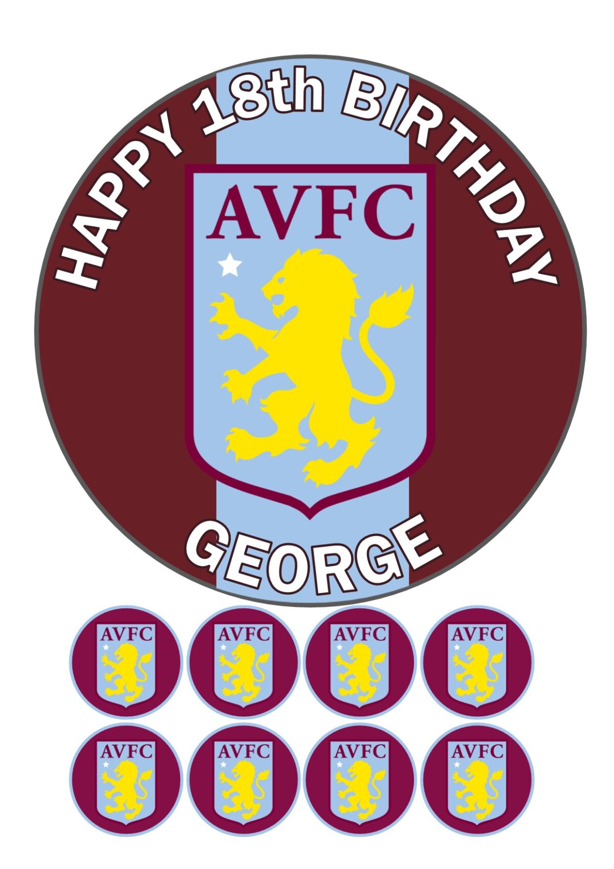 ASTON VILLA CAKE TOPPER