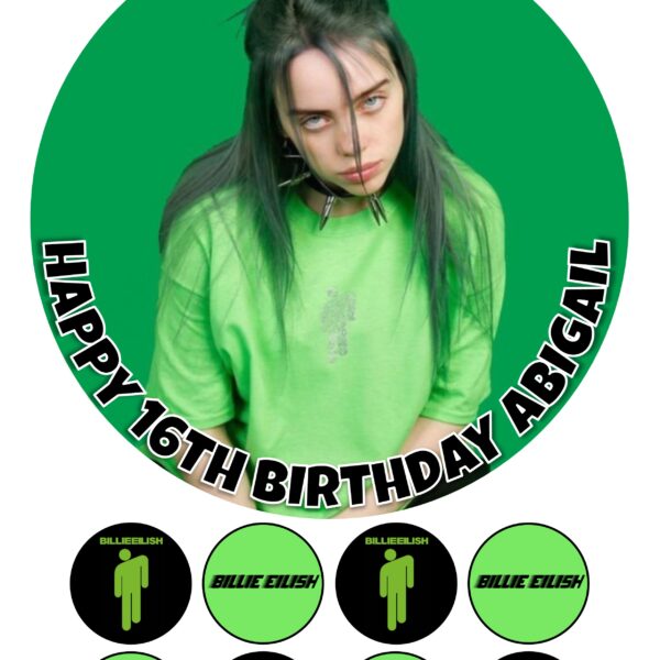 BILLIE EILISH Icing Birthday Cupcake Toppers