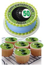 LAWN BOWLS ICING BIRTHDAY CAKE TOPPER