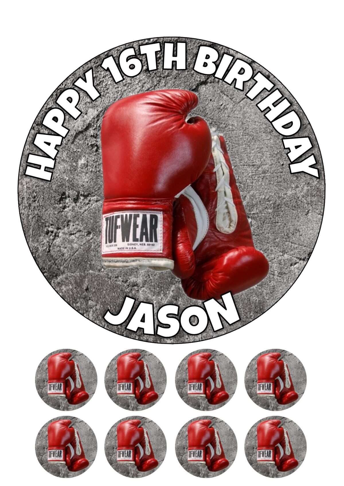 BOXING GLOVES ICING BIRTHDAY CAKE TOPPER