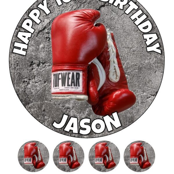 BOXING GLOVES ICING BIRTHDAY CAKE TOPPER