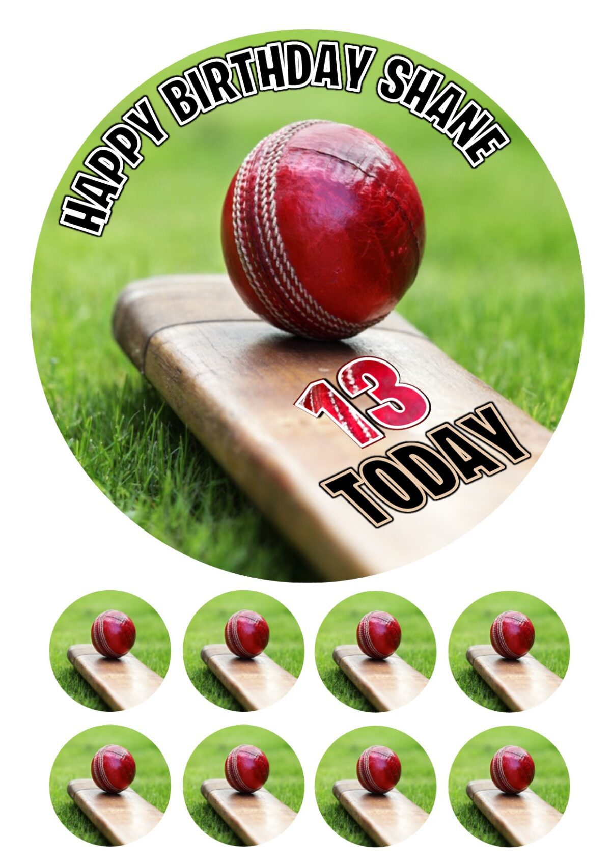 CRICKET ICING BIRTHDAY CAKE TOPPER