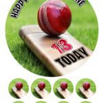 CRICKET ICING BIRTHDAY CAKE TOPPER