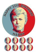 david bowie Icing Birthday Cake topper