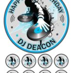 DJ Decks Music Table Personalised Icing Cake Topper