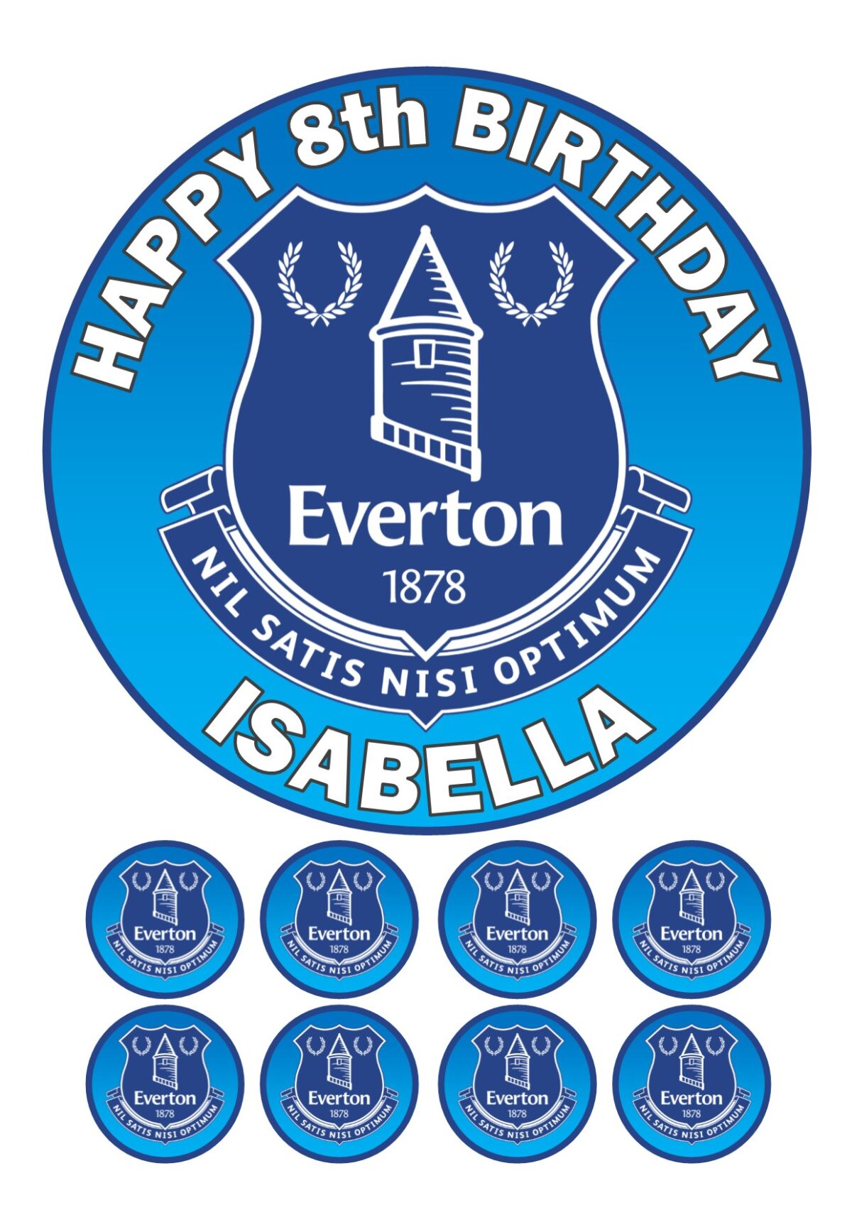 EVERTON FC ICING BIRTHDAY CAKE TOPPER