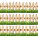 3x WOOD FENCE & GRASS STRIPS ON PREMIUM A4 ICING SHEET