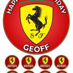 Ferrari Cake Topper & 8 Cupcake Toppers