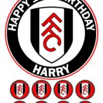 Fulham FC Icing Birthday Cake Topper & 8 Cupcake Toppers