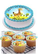 GIRAFFE ICING BIRTHDAY CAKE TOPPER CUPCAKES