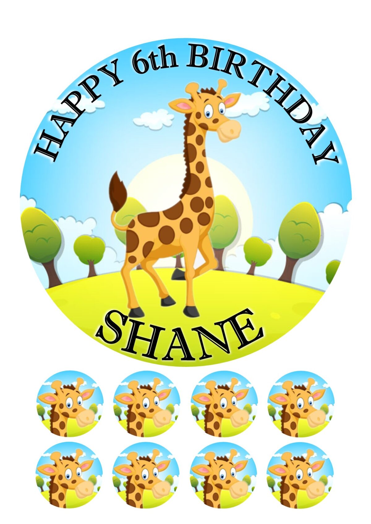 GIRAFFE ICING BIRTHDAY CAKE TOPPER