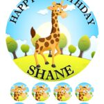 GIRAFFE ICING BIRTHDAY CAKE TOPPER