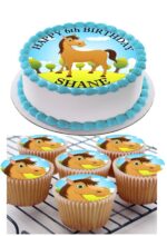 HORSE ICING BIRTHDAY CAKE TOPPER CUPCAKES