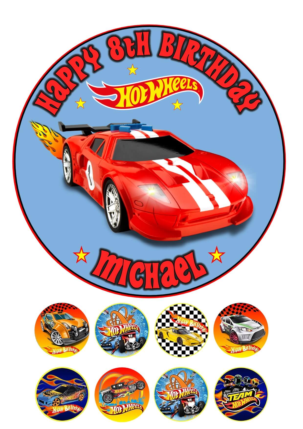 Hotwheels Theme Personalised Birthday Cake Topper Unofficial - Etsy