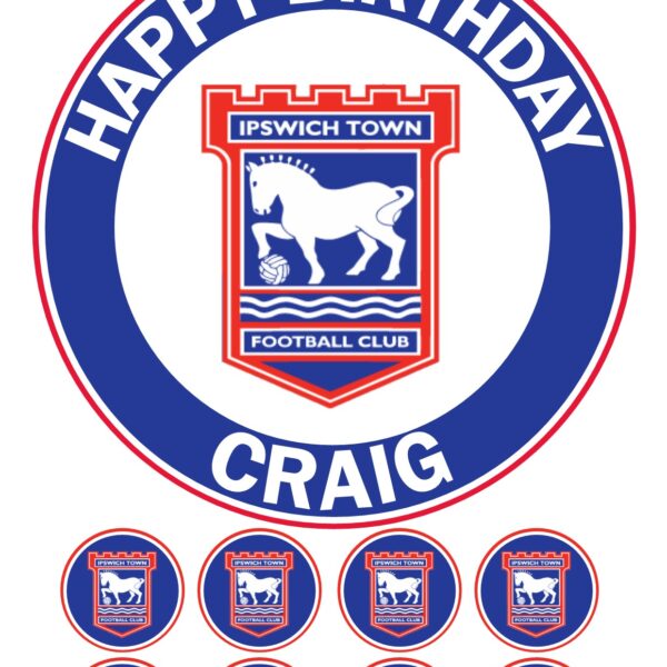 IPSWICH TOWN ICING BIRTHDAY CAKE TOPPER