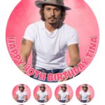 Johnny Depp Icing Birthday Cake Topper & 8 Cupcake Toppers