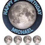 THE MOON Cake Topper & 8 Cupcake Toppers
