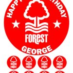 Nottingham Forest Icing Birthday Cake Topper & 8 Cupcake Toppers