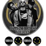 Nirvana Icing Birthday Cake Topper & 8 Cupcake Toppers