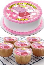 PEPPA PIG ICING BIRTHDAY CAKE TOPPER CUPCAKES