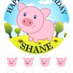 PIG ICING BIRTHDAY CAKE TOPPER