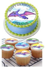 Pterodactyl DINOSAUR ICING BIRTHDAY CAKE TOPPER