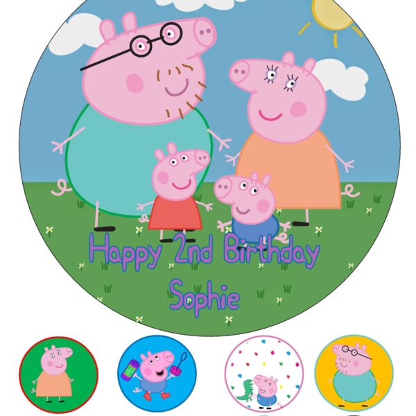 PEPPA PIG ICING BIRTHDAY CAKE TOPPER
