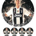 RONALDO Icing Birthday Cake Topper & 8 Cupcake Toppers