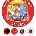 THUNDERCATS Icing Birthday Cake Topper & 8 Cupcake Toppers