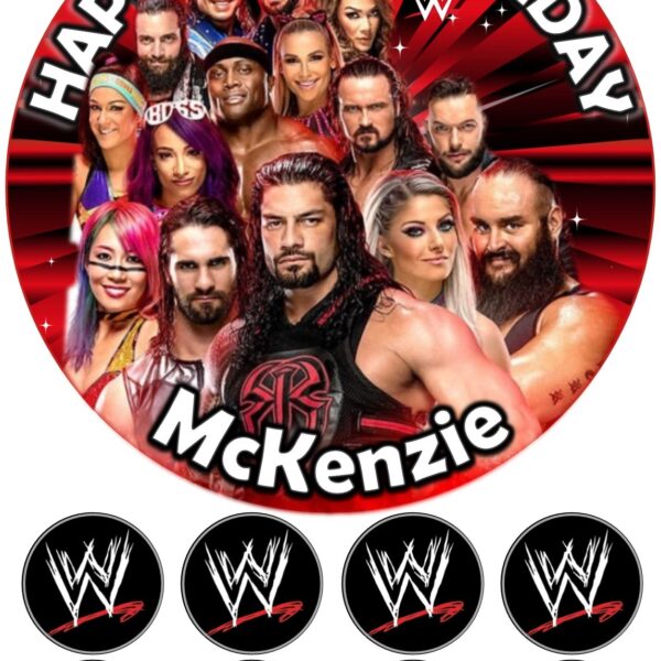 WWE Icing Birthday Cupcake Toppers