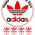 ADIDAS Icing Birthday Cake Topper & 8 Cupcake Toppers