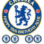 Chelsea FC Cake Topper & 8 Cupcake Toppers
