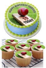 CRICKET BAT ICING BIRTHDAY CAKE TOPPER