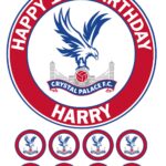 Crystal Palace FC Icing Birthday Cake Topper & 8 Cupcake Toppers