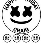 DJ Marshmello Icing Birthday Cake Topper & 8 Cupcake Toppers