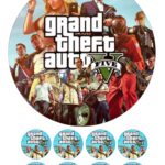 Grand Theft Auto (GTA) Icing Cake Topper