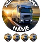 HGV Truck Lorry Cake Topper & 8 Cupcake Toppers