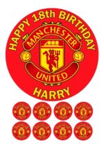 MANCHESTER UNITED ICING BIRTHDAY CAKE TOPPER