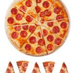 Pepperoni Pizza Birthday Icing Cake Topper & 8 Cupcake Toppers