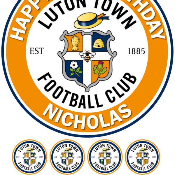 luton town Icing Birthday Cake topper