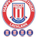 STOKE CITY ICING BIRTHDAY CAKE TOPPER