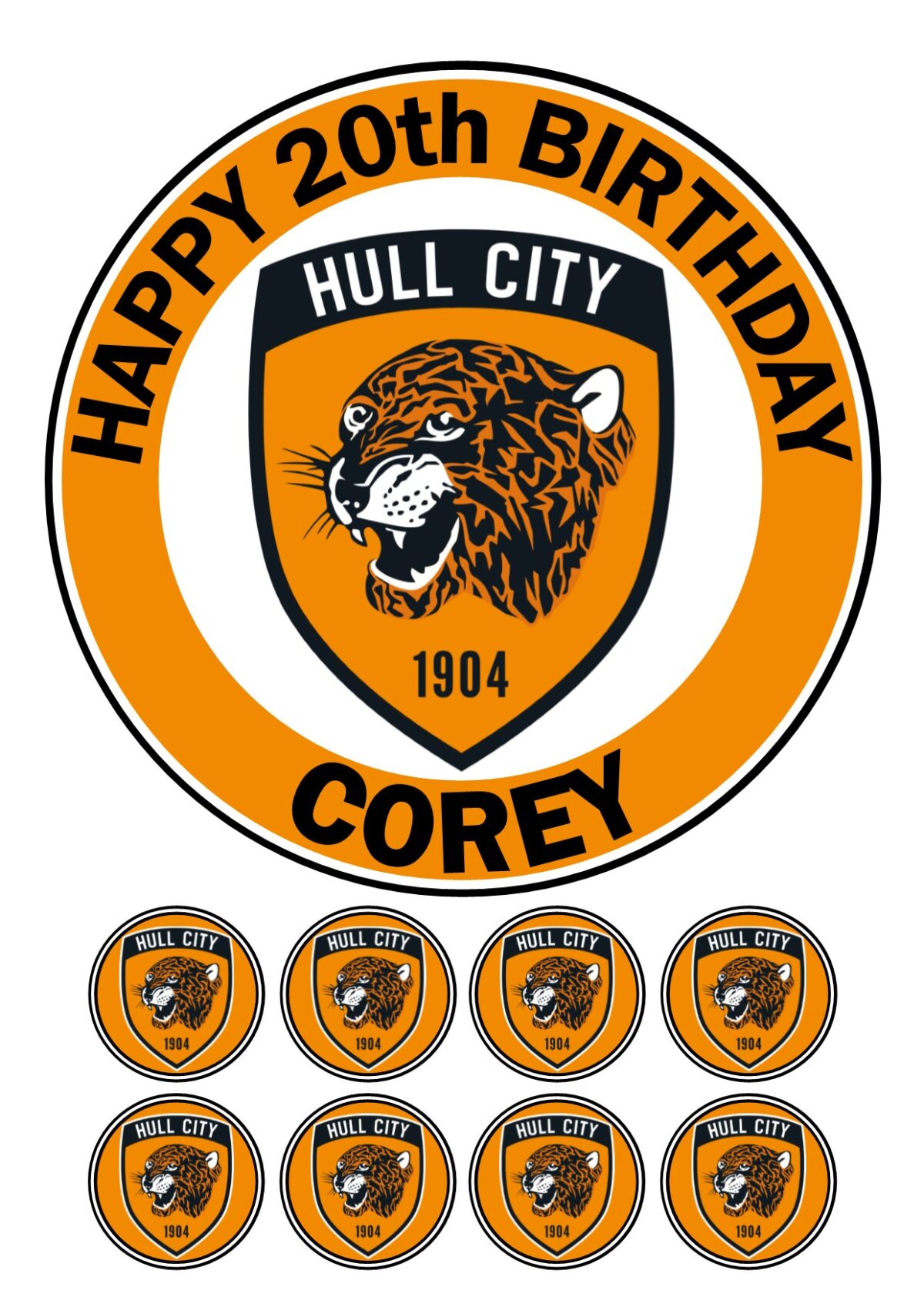 hull city ICING BIRTHDAY CAKE TOPPER