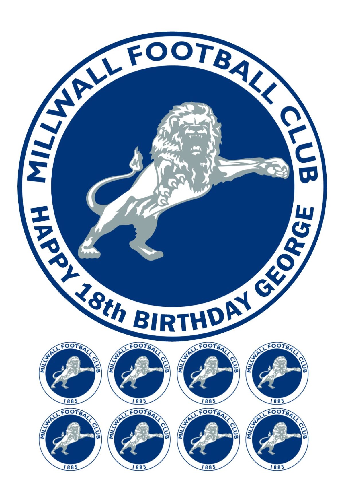 MILLWALL ICING BIRTHDAY CAKE TOPPER