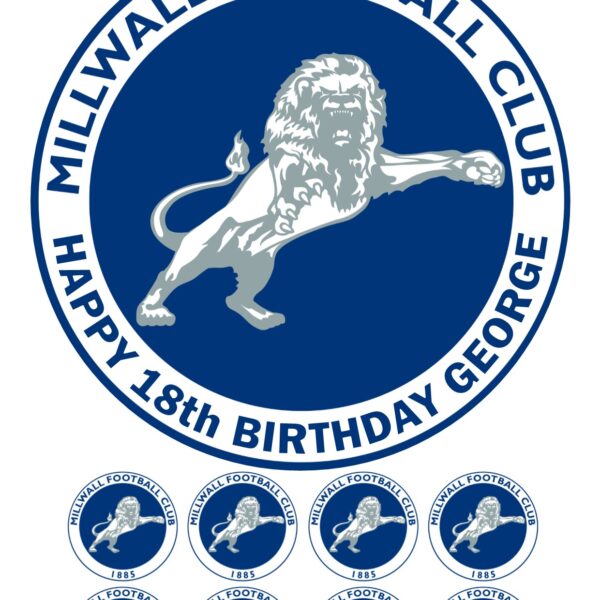 MILLWALL ICING BIRTHDAY CAKE TOPPER
