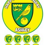 norwich fc ICING BIRTHDAY CAKE TOPPER