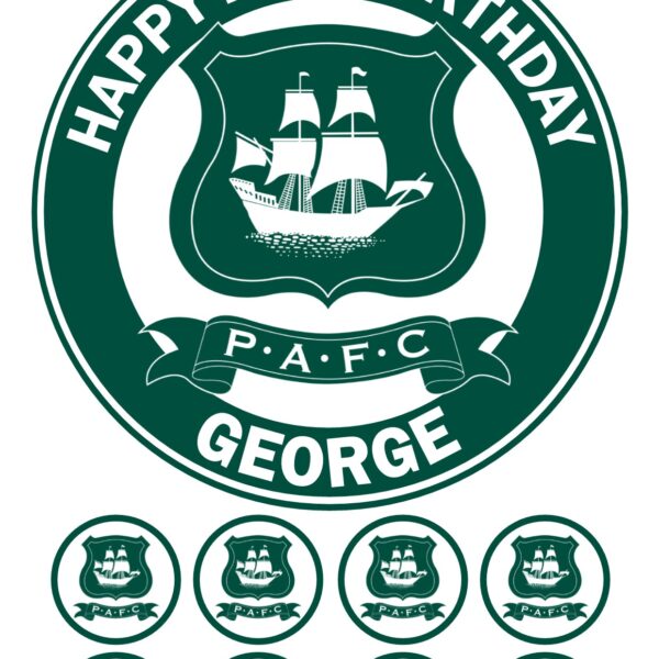 PLYMOUTH ARGYLE FC ICING BIRTHDAY CAKE TOPPER