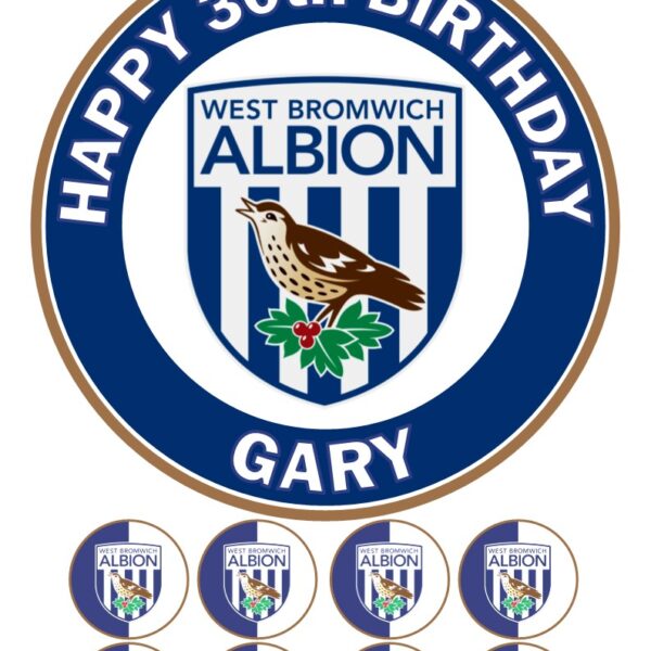WEST BROM ICING BIRTHDAY CAKE TOPPER