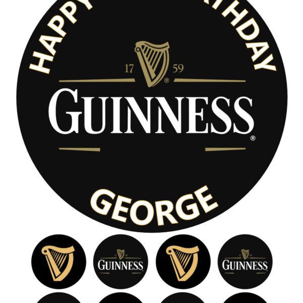 Guinness icing birthday cake topper