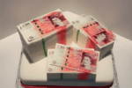 £50 notes Icing Birthday Cake topper